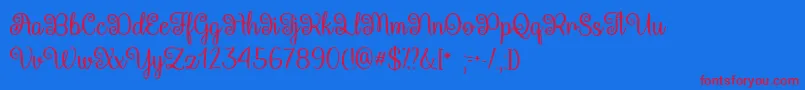 Queen Xylophia   Font – Red Fonts on Blue Background