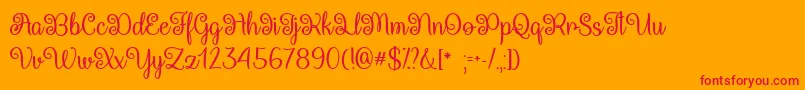 Queen Xylophia   Font – Red Fonts on Orange Background