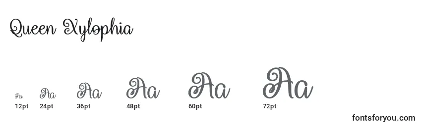Queen Xylophia   Font Sizes