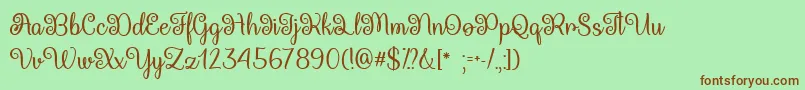 Queen Xylophia   Font – Brown Fonts on Green Background