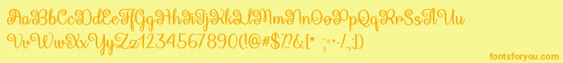 Queen Xylophia   Font – Orange Fonts on Yellow Background
