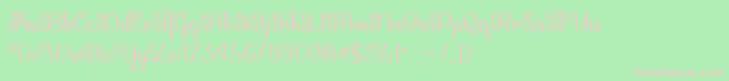 フォントQueen Xylophia   – 緑の背景にピンクのフォント