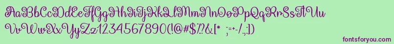 Queen Xylophia   Font – Purple Fonts on Green Background