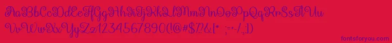 Queen Xylophia   Font – Purple Fonts on Red Background