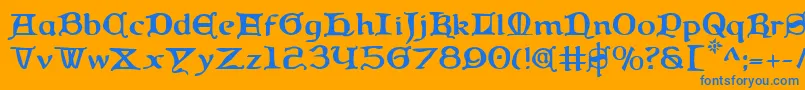 Queen Font – Blue Fonts on Orange Background