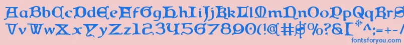 Queen Font – Blue Fonts on Pink Background