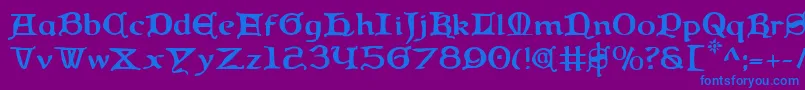 Queen Font – Blue Fonts on Purple Background