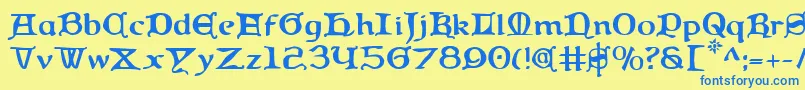 Queen Font – Blue Fonts on Yellow Background