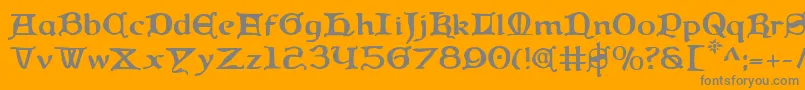 Queen Font – Gray Fonts on Orange Background