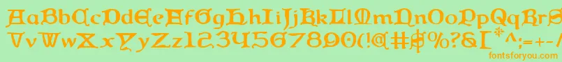 Queen Font – Orange Fonts on Green Background
