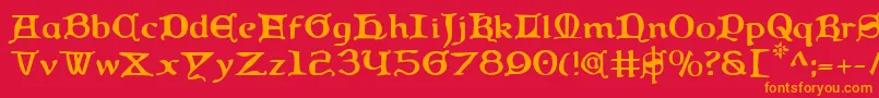 Queen Font – Orange Fonts on Red Background