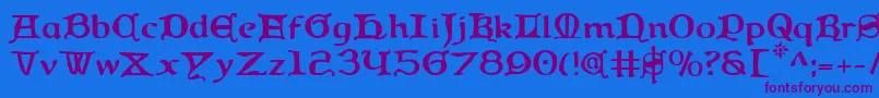 Queen Font – Purple Fonts on Blue Background