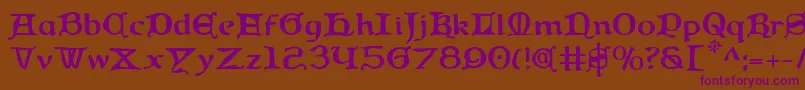 Queen Font – Purple Fonts on Brown Background