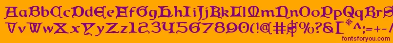 Queen Font – Purple Fonts on Orange Background