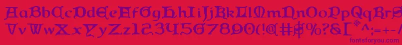 Queen Font – Purple Fonts on Red Background