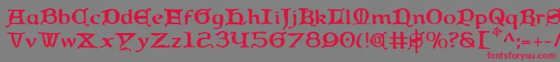 Queen Font – Red Fonts on Gray Background