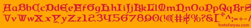Queen Font – Red Fonts on Orange Background