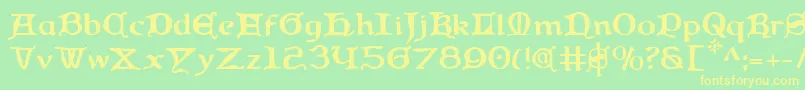 Queen Font – Yellow Fonts on Green Background