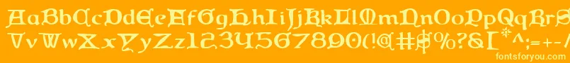 Queen Font – Yellow Fonts on Orange Background
