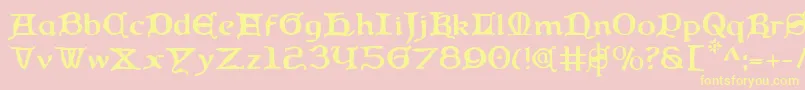 Queen Font – Yellow Fonts on Pink Background