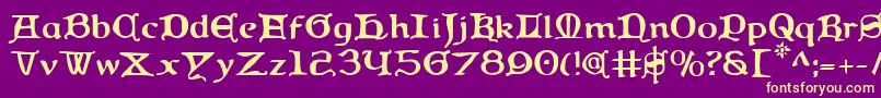 Queen Font – Yellow Fonts on Purple Background