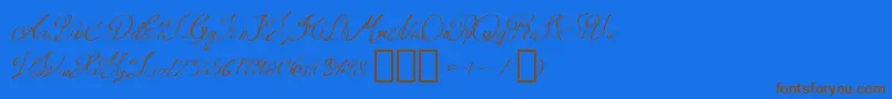 QueenAge Regular Font – Brown Fonts on Blue Background