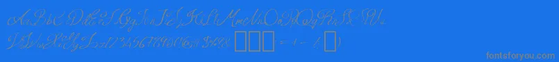 Weitere Informationen zur QueenAge Regular-Schriftart QueenAge Regular-Schriftart – Graue Schriften auf blauem Hintergrund