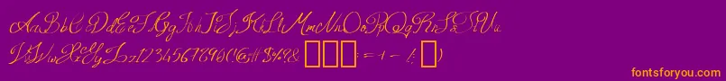 Шрифт QueenAge Regular – оранжевые шрифты на фиолетовом фоне