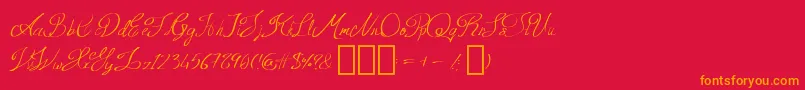 QueenAge Regular Font – Orange Fonts on Red Background
