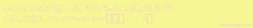 QueenAge Regular-Schriftart – Rosa Schriften auf gelbem Hintergrund