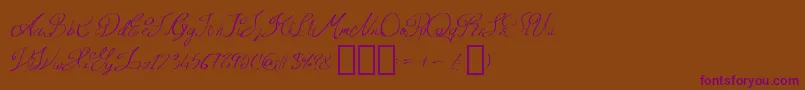 QueenAge Regular Font – Purple Fonts on Brown Background