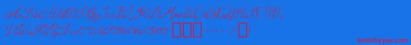 QueenAge Regular Font – Red Fonts on Blue Background
