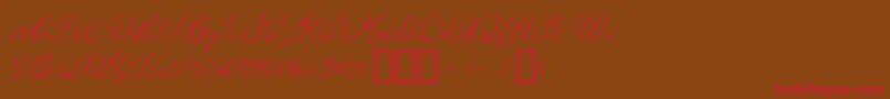 QueenAge Regular Font – Red Fonts on Brown Background