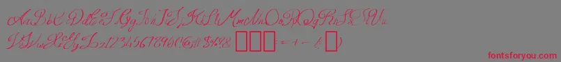 QueenAge Regular Font – Red Fonts on Gray Background