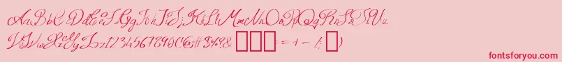 QueenAge Regular Font – Red Fonts on Pink Background