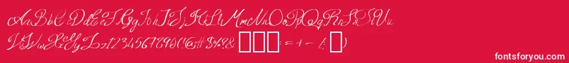 フォントQueenAge Regular – 赤い背景に白い文字