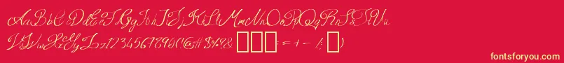 QueenAge Regular Font – Yellow Fonts on Red Background