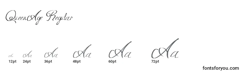QueenAge Regular Font Sizes