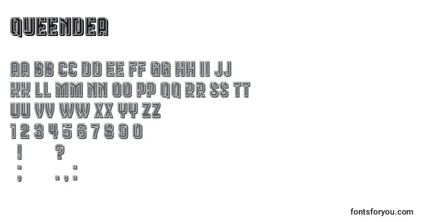 Czcionka QueenDea – alfabet, cyfry, specjalne znaki