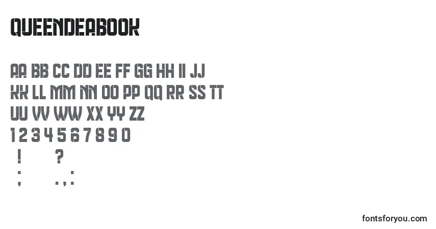 QueenDeaBookフォント–アルファベット、数字、特殊文字