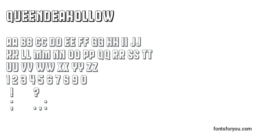 QueenDeaHollow Font – alphabet, numbers, special characters