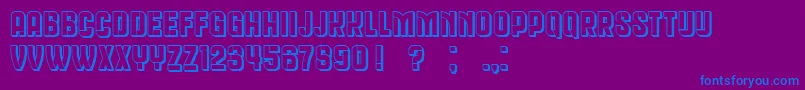 QueenDeaHollow Font – Blue Fonts on Purple Background