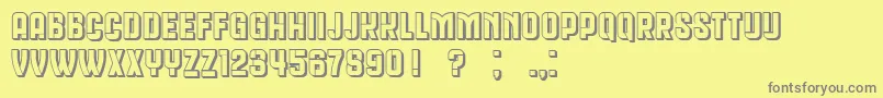 QueenDeaHollow Font – Gray Fonts on Yellow Background