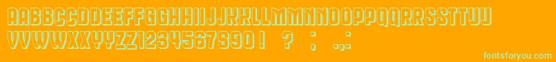 QueenDeaHollow Font – Green Fonts on Orange Background