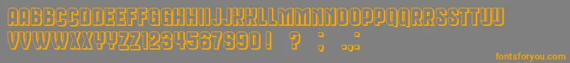 フォントQueenDeaHollow – オレンジの文字は灰色の背景にあります。
