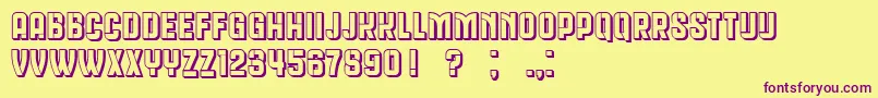 QueenDeaHollow Font – Purple Fonts on Yellow Background