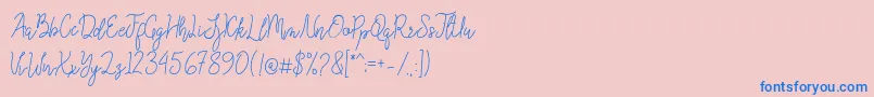 Queenesia Font – Blue Fonts on Pink Background