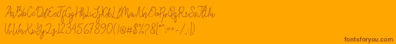 Queenesia Font – Brown Fonts on Orange Background