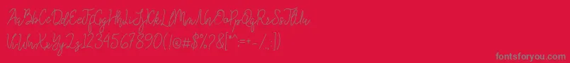 Queenesia Font – Gray Fonts on Red Background