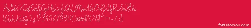Queenesia-Schriftart – Rosa Schriften auf rotem Hintergrund